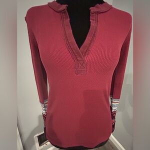 We The Free Maroon Thermal Blouse